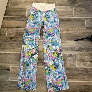 Lilly Pulitzer Beach Palazzo Pants Pop Up Wish You Were Here Size  XXS Colorful